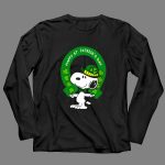 Snoopy Happy St Patricks Day with Shamrocks and Green Hat 4 Long Sleeves