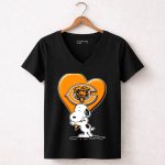 Snoopy Heart Chicago Bears NFL Fan 7 Womens V Neck
