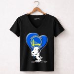 Snoopy Heart Golden State Warriors 6 Womens V Neck