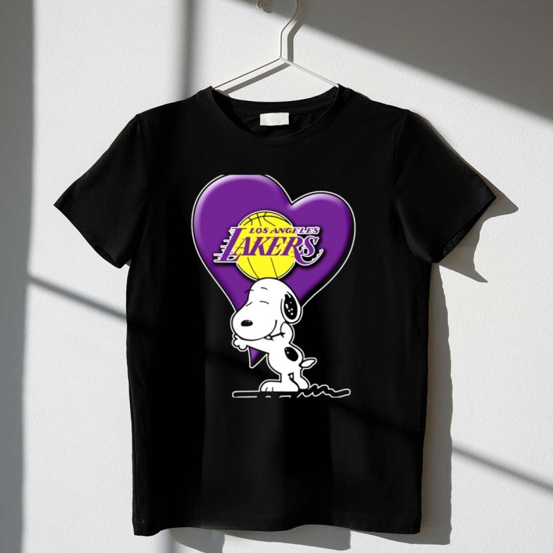 Snoopy Heart Los Angeles Lakers Basketball 1 T Shirt