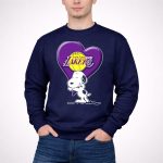 Snoopy Heart Los Angeles Lakers Basketball 3 Sweatshirt