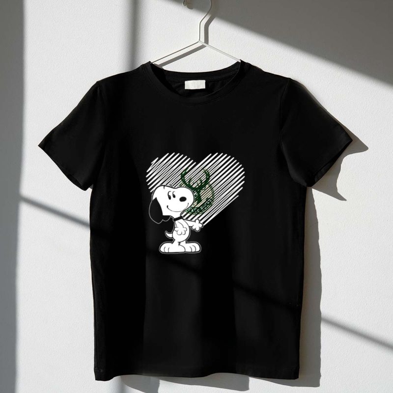 Snoopy Heart Milwaukee Bucks Fans 1 T Shirt