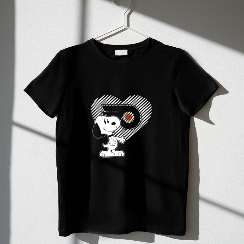 Snoopy Heart Philadelphia Flyers Love Peanuts Sports Collaboration 1 T Shirt