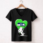 Snoopy Heart Seattle Seahawks Fan 7 Womens V Neck
