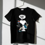 Snoopy Hockey Fan Defends San Jose Sharks Haters with Hockey Stick and Speech Bubble 1 T Shirt.jpg