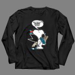 Snoopy Hockey Fan Defends San Jose Sharks Haters with Hockey Stick and Speech Bubble 4 Long Sleeves.jpg