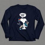 Snoopy Hockey Fan Defends San Jose Sharks Haters with Hockey Stick and Speech Bubble 6 Long Sleeves.jpg