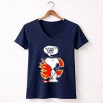 Snoopy Hockey and Calgary Flames Fans This is for All U Flames Haters 5 Womens V Neck.jpg
