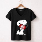 Snoopy Holding Alabama Crimson Tide 6 Womens V Neck