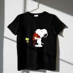 Snoopy Holding Hearts with Woodstock Hugging 1 T Shirt