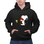 Snoopy Holding Hearts with Woodstock Hugging 2 Hoodie