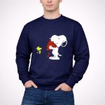 Snoopy Holding Hearts with Woodstock Hugging 3 Sweatshirt
