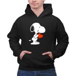 Snoopy Holding Red Heart Peanuts Dog 2 Hoodie