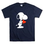 Snoopy Holding Red Heart Peanuts Dog T Shirt 7