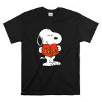 Snoopy Holding Red Heart With I Love U Text T Shirt 6