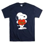 Snoopy Holding Red Heart With I Love U Text T Shirt 7