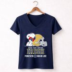 Snoopy Hug Heart Notre Dame Fighting Irish Forever Win Or Lose 5 Womens V Neck.jpg