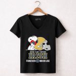 Snoopy Hug Heart Notre Dame Fighting Irish Forever Win Or Lose 7 Womens V Neck.jpg