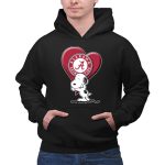 Snoopy Hugging Alabama Crimson Tide Heart 2 Hoodie