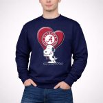 Snoopy Hugging Alabama Crimson Tide Heart 3 Sweatshirt
