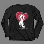 Snoopy Hugging Alabama Crimson Tide Heart 4 Long Sleeves
