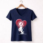 Snoopy Hugging Alabama Crimson Tide Heart 5 Womens V Neck