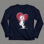 Snoopy Hugging Alabama Crimson Tide Heart 6 Long Sleeves
