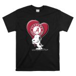 Snoopy Hugging Alabama Crimson Tide Heart T Shirt 6