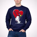 Snoopy Hugging Arizona Cardinals Heart 3 Sweatshirt