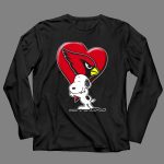 Snoopy Hugging Arizona Cardinals Heart 4 Long Sleeves