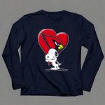 Snoopy Hugging Arizona Cardinals Heart 6 Long Sleeves