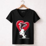 Snoopy Hugging Atlanta Falcons Heart 7 Womens V Neck