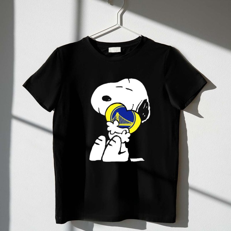 Snoopy Hugging Golden State Warriors Basketball Heart 1 T Shirt
