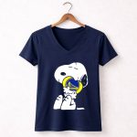 Snoopy Hugging Golden State Warriors Basketball Heart 5 Womens V Neck