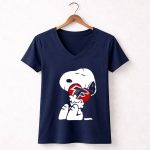 Snoopy Hugging Heart With Atlanta Falcons 5 Womens V Neck