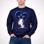 Snoopy Hugging Heart with Dallas Cowboys Star 3 Sweatshirt