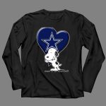 Snoopy Hugging Heart with Dallas Cowboys Star 4 Long Sleeves