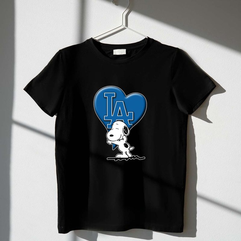Snoopy Hugging La Dodgers Heart Snp V1 Los Angeles Dodgers 1 T Shirt
