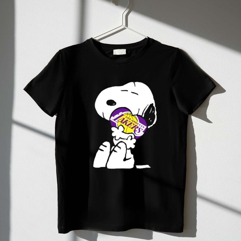 Snoopy Hugging Los Angeles Lakers Basketball 1 T Shirt