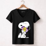 Snoopy Hugging Los Angeles Lakers Basketball 6 Womens V Neck