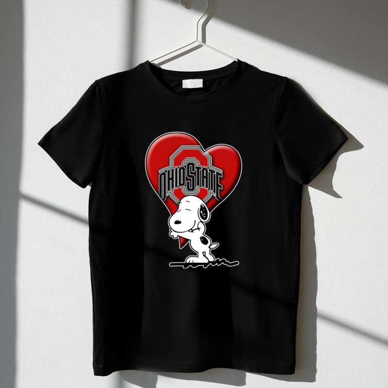 Snoopy Hugging Ohio State Buckeyes Heart 1 T Shirt 1