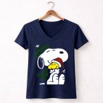 Snoopy Hugging Woodstock Winter Hat Scarf Christmas 5 Womens V Neck 1.jpg
