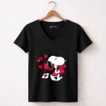 Snoopy I Want All The Love Valentines Peanuts 7 Womens V Neck