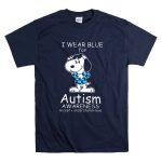 Snoopy I Wear Blue for Autism Awareness Accept Understand Love Peanuts T Shirt 7