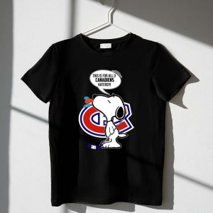 Snoopy Ice Hockey Montreal Canadiens Haters Fans Hockey Stick Shirt
