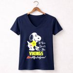 Snoopy If You Dont Like Vikings Kiss My Endzone Minnesota Vikings Fans 5 Womens V Neck