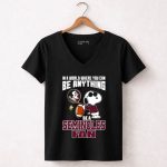 Snoopy In A World Where You Can Be Anything Be A Seminoles Fan 7 Womens V Neck.jpg
