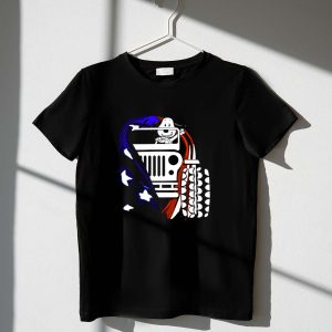 Snoopy Jeep Stars Stripes American Flag Background 1 T Shirt