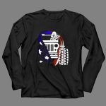 Snoopy Jeep Stars Stripes American Flag Background 4 Long Sleeves