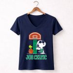 Snoopy Joe Celtic Boston Basketball Fan 5 Womens V Neck